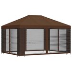 vidaXL Abri de jardin avec parois 4 × 3 m Marron Polyester et Acier