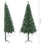 vidaXL Arbre de Noël artificiel d'angle pré-éclairé vert 240 cm PVC