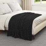 vidaXL Jeté Noir 150 x 130 cm Toison