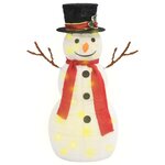 vidaXL Figurine de bonhomme de neige de Noël à LED Tissu 60 cm