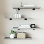 vidaXL Étagères murales 4 Pièces sonoma gris 60x20x1 5 cm bois ingénierie
