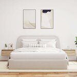 vidaXL Tables de chevet murales avec lumières LED 2 Pièces chêne sonoma