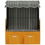 vidaXL Strandkorb avec auvent résine tressée et bois solide noir gris