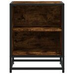 vidaXL Tables de chevet 2 Pièces chêne fumé bois d'ingénierie et métal