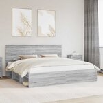 vidaXL Cadre de lit Gris Sonoma 200 x 200 cm Pin massif