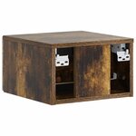 vidaXL Cabinet de chevet mural 2 Pièces Chêne fumé 34 5 x 33 x 20 cm