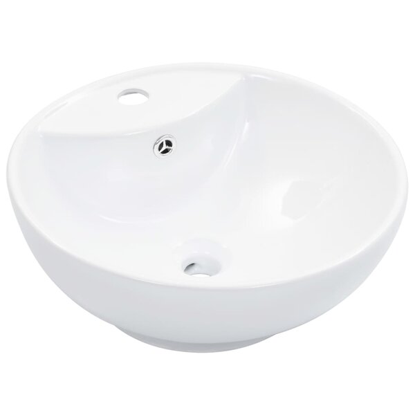 vidaXL Lavabo avec trop-plein 46 5 x 18 cm Céramique Blanc
