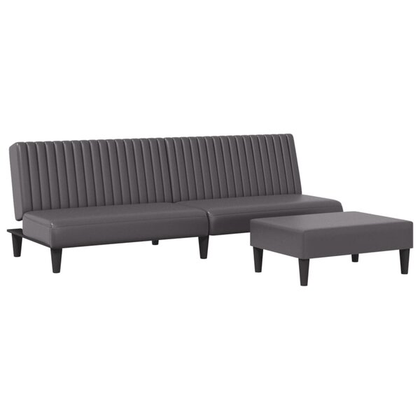 vidaXL Ensemble de canapés 2 Pièces gris similicuir