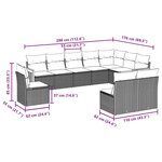 vidaXL Salon de jardin 10 Pièces avec coussins noir résine tressée
