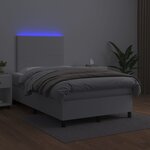 vidaXL Sommier à lattes de lit avec matelas et LED Blanc 120x200 cm