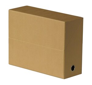 Boite archive transfert Toilée 34x25 cm A4 Dos de 9 cm Havane FAST