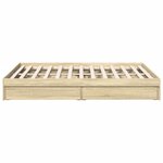 vidaXL Cadre de lit avec tiroirs sans matelas chêne sonoma 160x200 cm