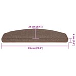 vidaXL Tapis d'escalier 30 pièces 65 x 24 x 4 cm Marron café Demi-rond Grand
