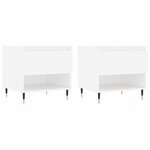 vidaXL Tables basses 2 Pièces blanc 50x46x50 cm bois d'ingénierie