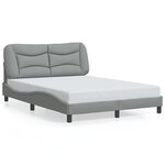 vidaXL Cadre de lit sans matelas Hvar gris clair 140x190 cm tissu