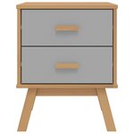 vidaXL Table de chevet OLDEN gris et marron bois de pin solide