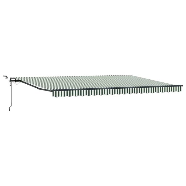 vidaXL Auvent Rétractable with Vert et blanc 500 × 350 cm tissu