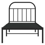 vidaXL Cadre de lit métal sans matelas avec tête de lit noir 90x200 cm