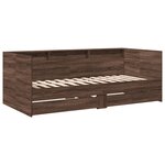 vidaXL Lit de jour et tiroirs chêne marron 100x200cm bois d'ingénierie