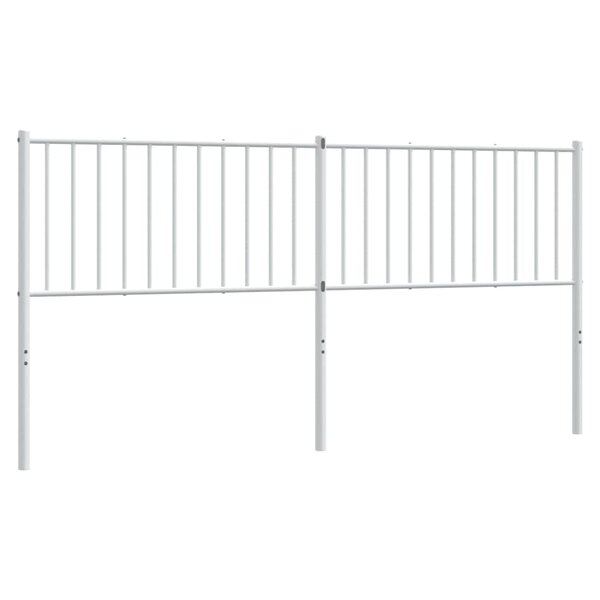 vidaXL Tête de lit métal blanc 180 cm