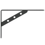 vidaXL Supports d'étagères 4 Pièces 23 5x2 5x15 5cm noir acier inoxydable