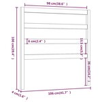 vidaXL Tête de lit Marron miel 106x4x100 cm Bois massif de pin