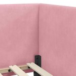 vidaXL Cadre de lit d'angle avec tête de lit Rose 90 x 200 cm Velours