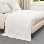 vidaXL Jeté Blanc 200 x 150 cm Toison