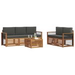 vidaXL Ensembles de canapés avec coussin 6 Pièces Naturel et Anthracite