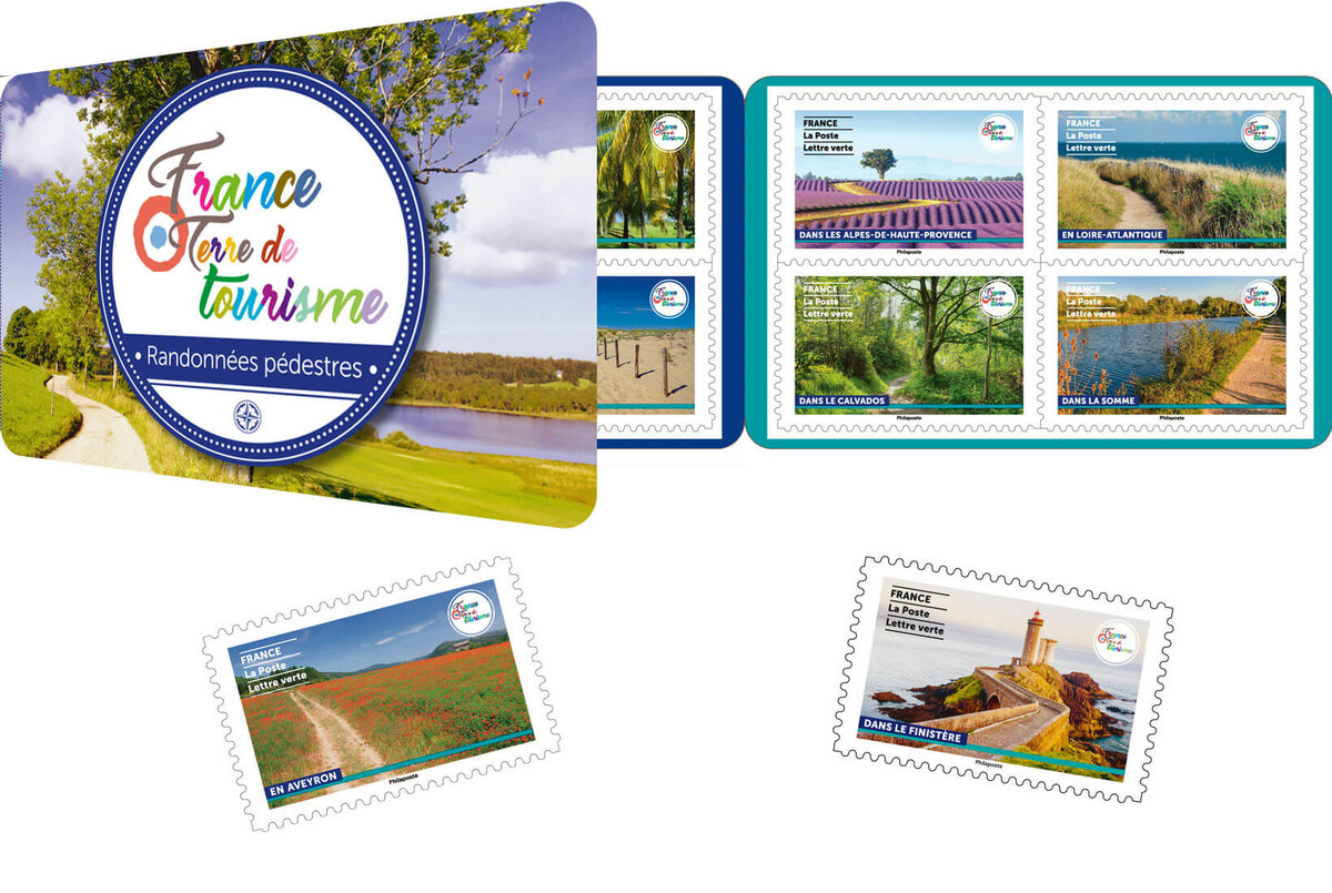 Carnet de 12 timbres - France Terre de tourisme - Randonnées