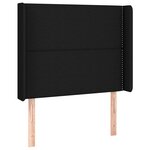 vidaXL Sommier à lattes de lit matelas LED Noir 90x200 cm Tissu