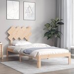 vidaXL Cadre de lit avec tête de lit 90x200 cm bois massif