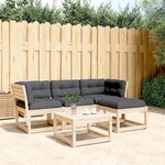 vidaXL Salon de jardin 4 Pièces avec coussins Bois de pin massif