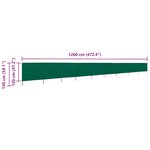 vidaXL Paravent 9 panneaux Tissu 1200 x 120 cm Vert