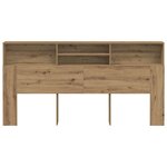 vidaXL Armoire de tête de lit chêne artisanal 200x19x103 5 cm