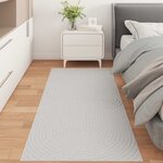 vidaXL Tapis de surface HUARTE Crème 200 x 80 cm Polyester