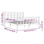 vidaXL Cadre de lit avec tête de lit blanc King Size bois massif