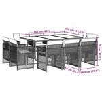 vidaXL Ensemble à manger de jardin et coussins 11 Pièces beige poly rotin