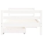 vidaXL Cadre de lit pour enfant tiroirs blanc 80x160cm bois pin massif