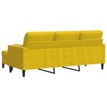 vidaXL Canapé à 3 places avec repose-pieds jaune 180 cm velours