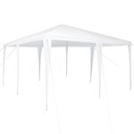vidaXL Tente de fête Blanc 400 x 400 x 266 cm Polyéthylène et acier