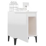 vidaXL Table de chevet avec pieds en métal blanc brillant 40x30x50 cm