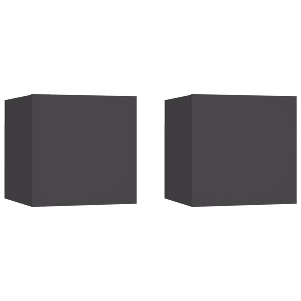 vidaXL Meubles TV muraux 2 Pièces Gris 30 5x30x30 cm