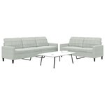 vidaXL Ensemble de canapés 2 Pièces avec coussins Gris clair Velours