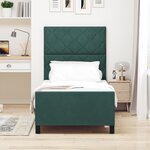 Cadre de lit vidaXL Vert foncé 90x190 cm en Velours