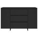 vidaXL Buffet avec 3 tiroirs Noir 120x41x75 cm Bois d'ingénierie