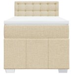 vidaXL Sommier à lattes de lit avec matelas Crème 90x200 cm Tissu