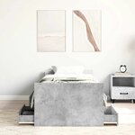 vidaXL Cadre de lit sans matelas gris béton 100x200 cm