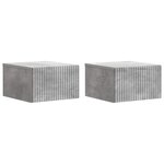 vidaXL Cabinet de chevet mural 2 Pièces Gris béton 33 x 34 5 x 20 cm