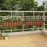 vidaXL Jardinières murales 2 Pièces en coco noir 91x20x23 cm acier